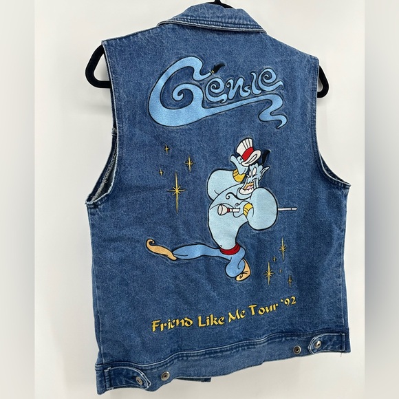 Disney Cakeworthy Aladdin Genie Friend Like Me 1992 Denim Jean Vest - Picture 6 of 9